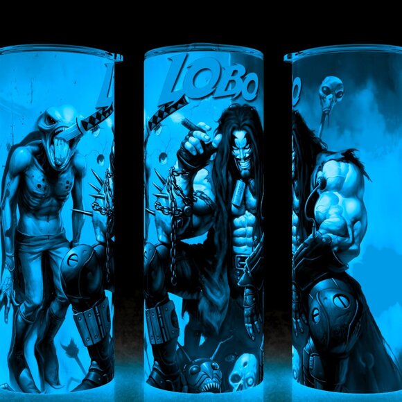 Glow in the Dark Lobo Comic Book Villain with Katana Cup Mug Tumbler 20oz - Picture 1 of 4